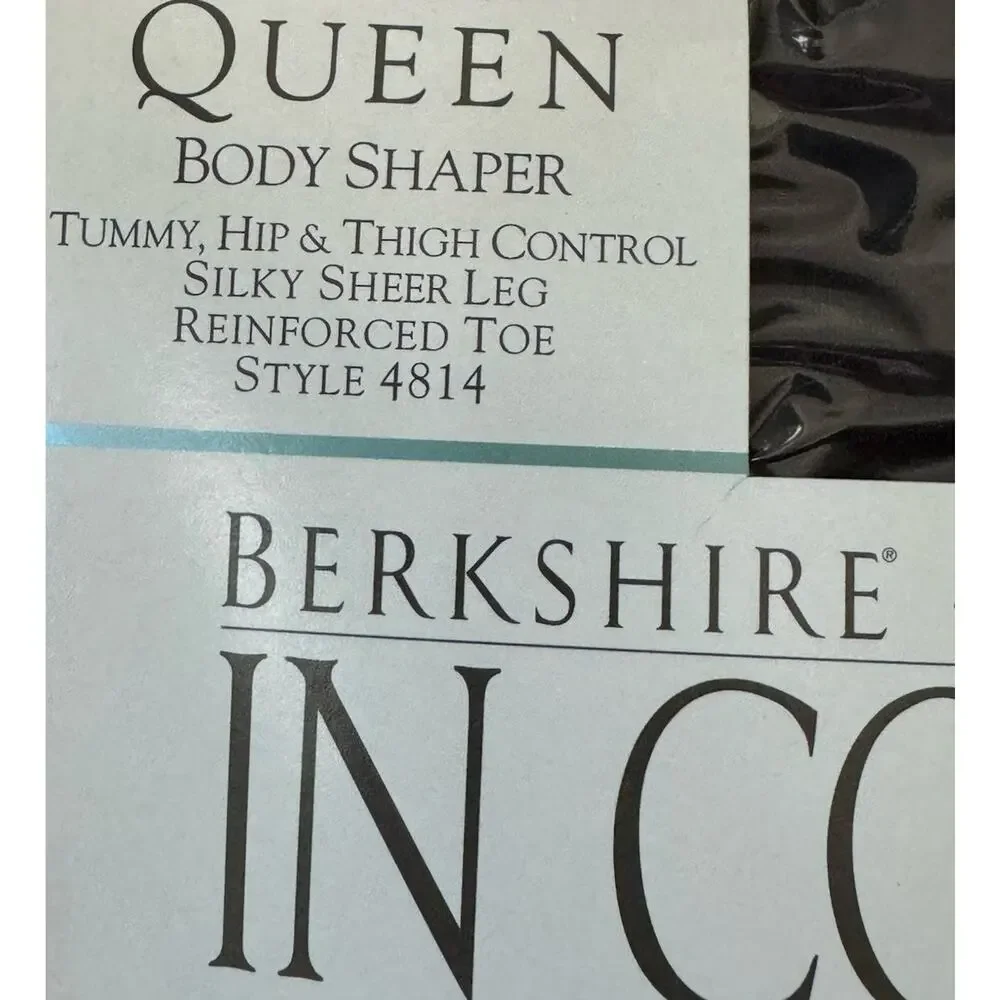Berkshire Petite Queen Body‎ Shaper Tummy Hip Thigh Control Off Black Silky READ